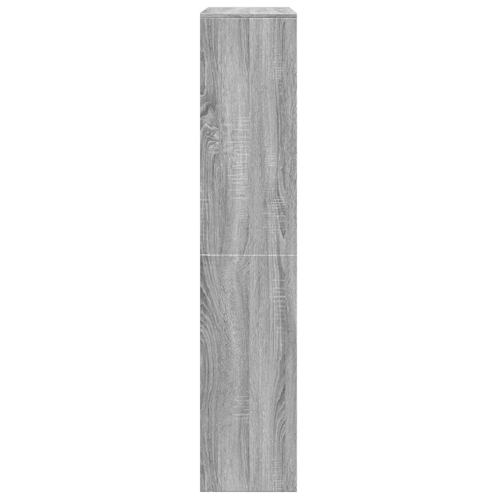 Room Divider Bookcase 4-Tier Grey Sonoma 143.5x29x143.5 cm Engineered Wood